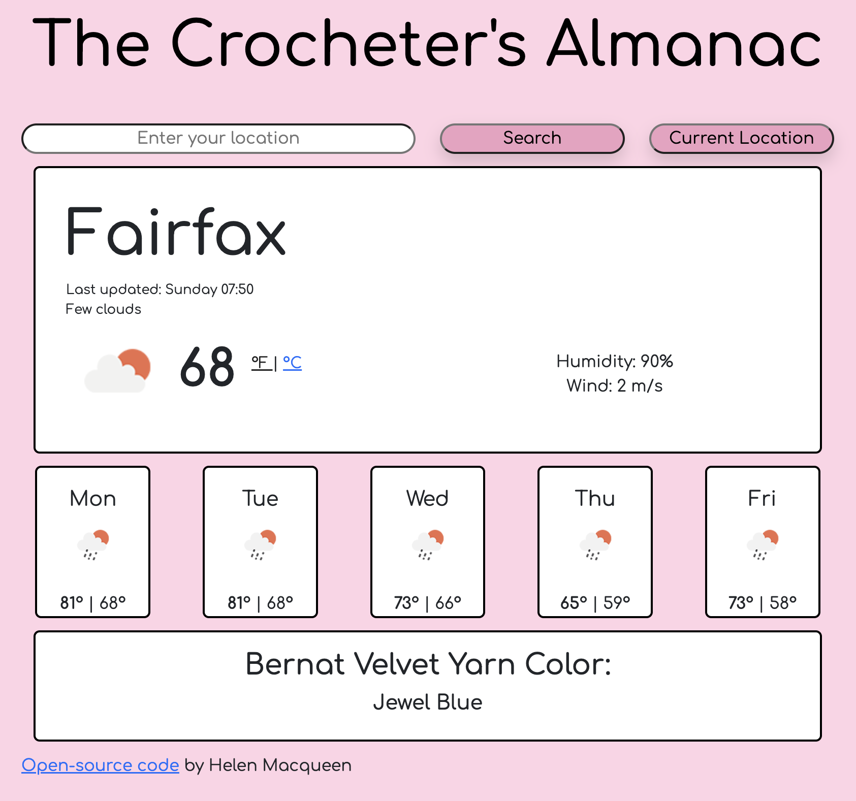 Screenshot of crochet project